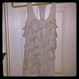 Ruffle lace tank top.